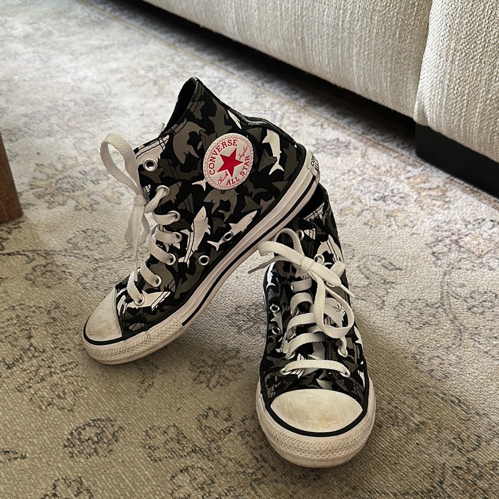 Converse Black Camouflage High-Top Sneakers